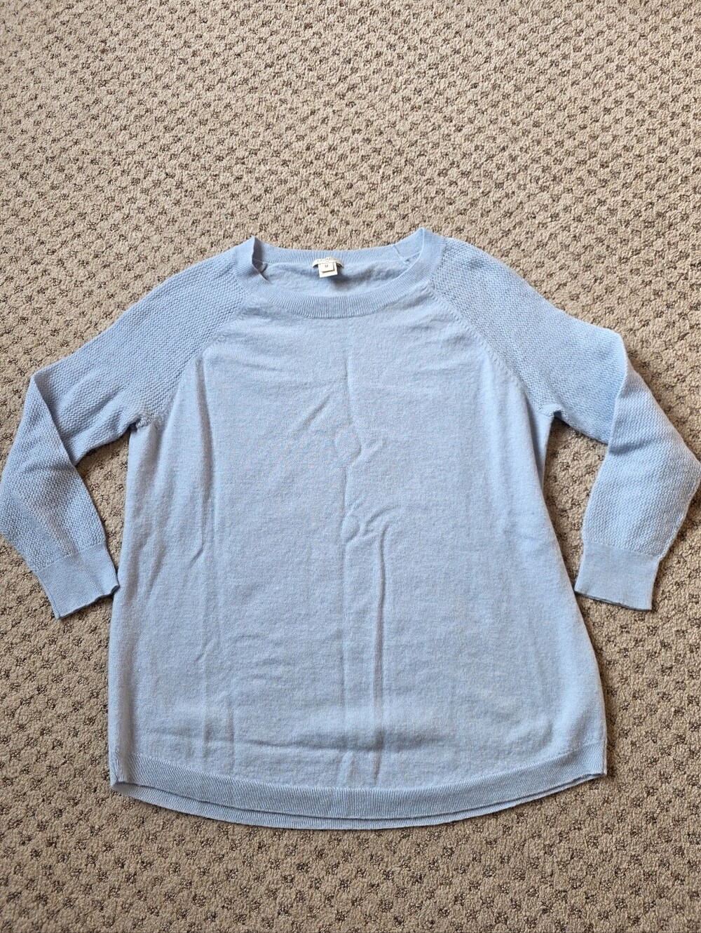 J. Crew Light Blue Merino Wool Blend Sweater